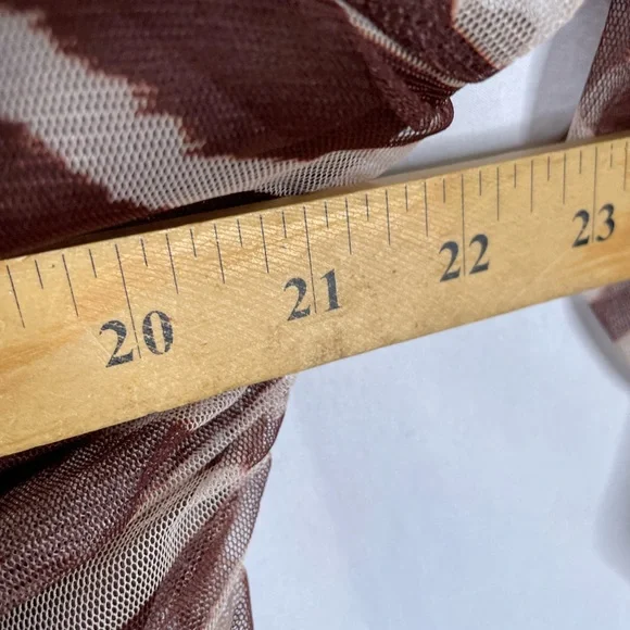 Eloquii Women’s Plus Size 18/20 Crop Top Ruched Brown White Animal Print New 77 - Picture 7 of 10